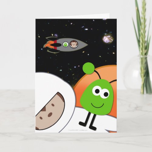 Monkeys in Space Aliens Floating Notebook Card