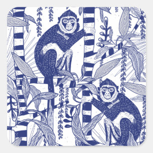 Monkeys in the Jungle Square Sticker