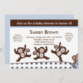 Monkeys Jumpin on the Bed Baby Shower Invitation (Front/Back)