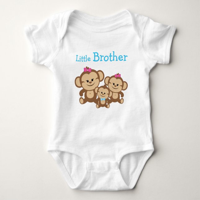 Monkeys Little Brother Baby Bodysuit (Front)