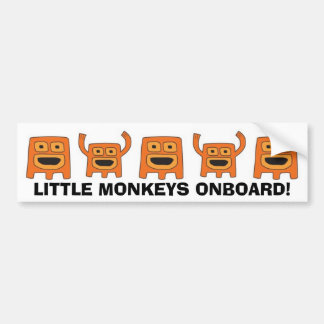 MONKEYS, LITTLE MONKEYS ONBOARD! BUMPER STICKER