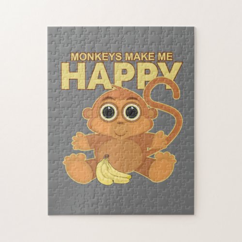 Monkeys Make Me Happy Jigsaw Puzzle