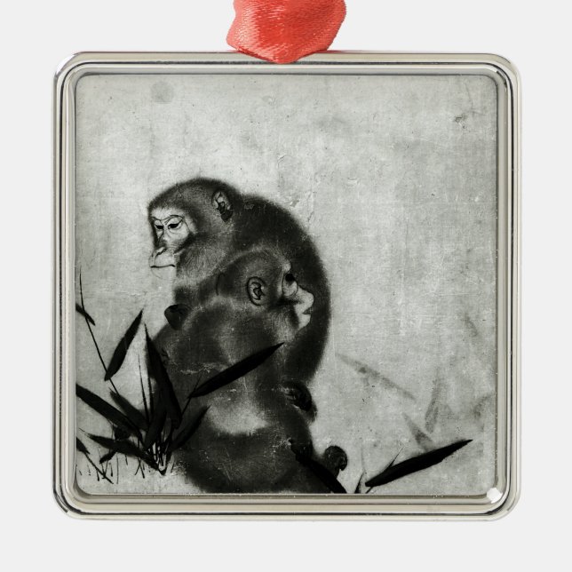 Monkeys Metal Ornament (Front)