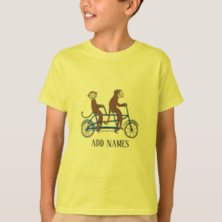 Monkeys on Bike, add text, Shirt
