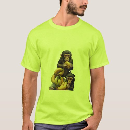 monkeys picking bananas T_Shirt