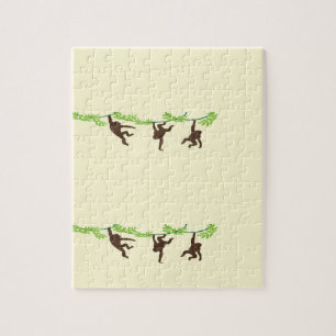 Monkeys swinging on tree jigsaw puzzle