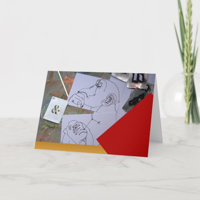 Monkeys thinking about New Year's resolutions Card (Front)