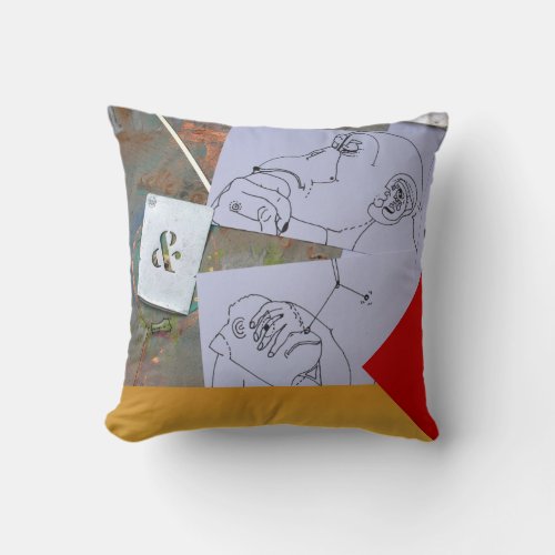 Monkeys thinking about New Years resolutions P Throw Pillow