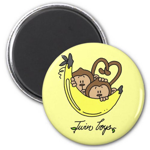 Monkeys Twin Boys Tshirts and Gifts Magnet