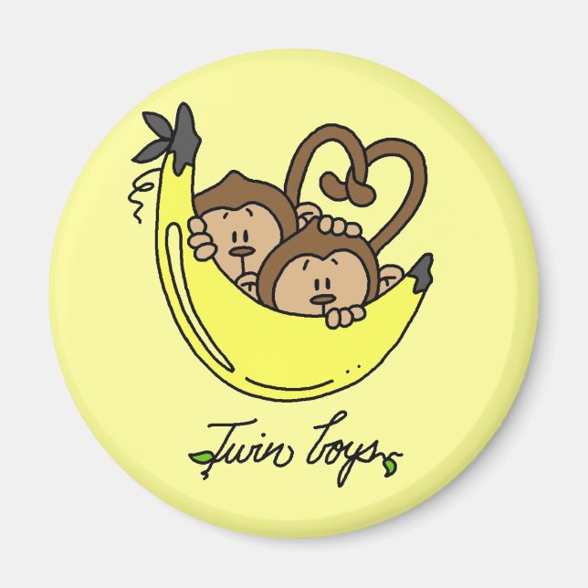 Monkeys Twin Boys Tshirts and Gifts Magnet (Front)