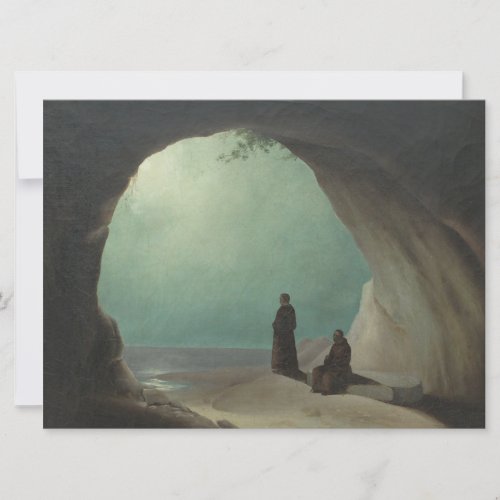 Monks in a Grotto by Carl Blechen Card