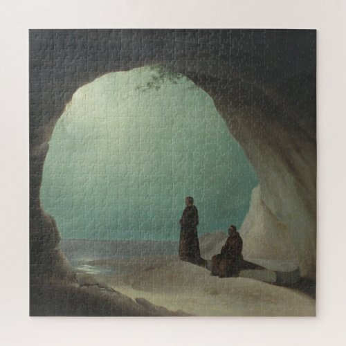 Monks in a Grotto by Carl Blechen Jigsaw Puzzle