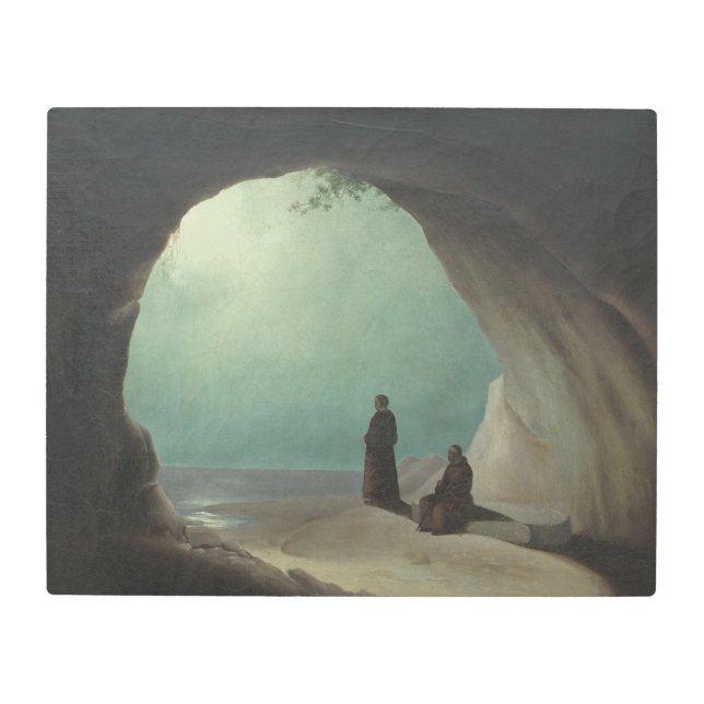 Monks in a Grotto (by Carl Blechen) Metal Print (Front)