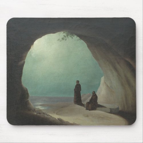 Monks in a Grotto by Carl Blechen Mouse Pad