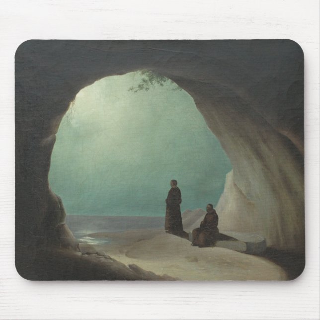 Monks in a Grotto (by Carl Blechen) Mouse Pad (Front)