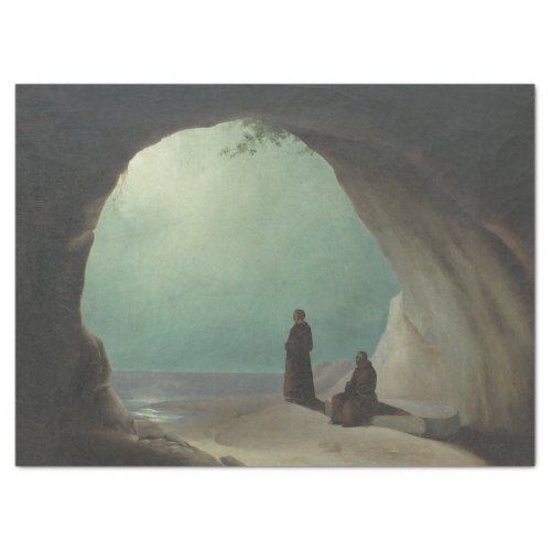 Monks in a Grotto by Carl Blechen Tissue Paper