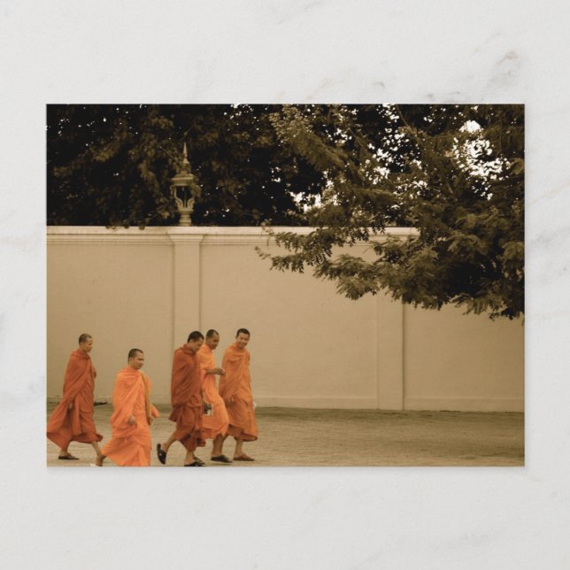 Monks on the Way Home Postcard (Front)