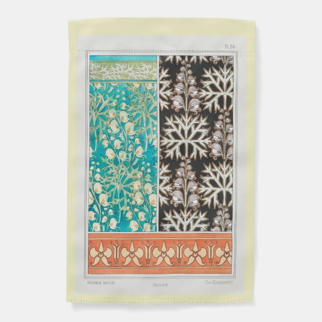Monkshood wolfsbane plant art nouveau verneuil  garden flag (Front)