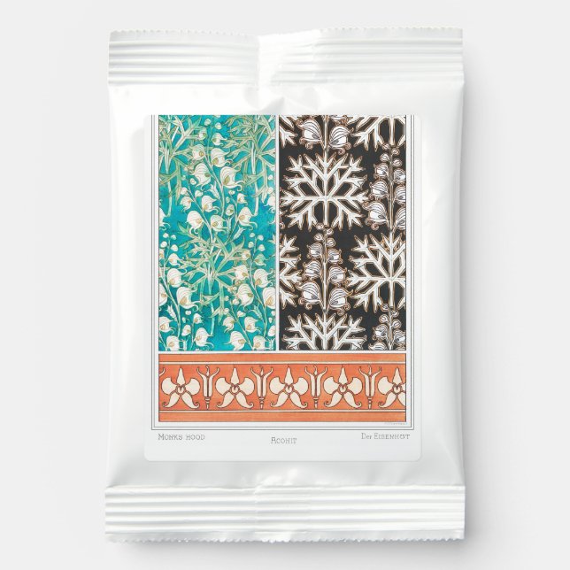 Monkshood wolfsbane plant art nouveau verneuil  hot chocolate drink mix (Front)