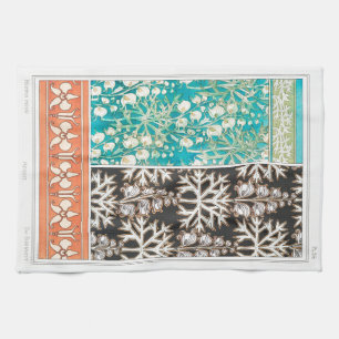 Monkshood wolfsbane plant art nouveau verneuil kitchen towel