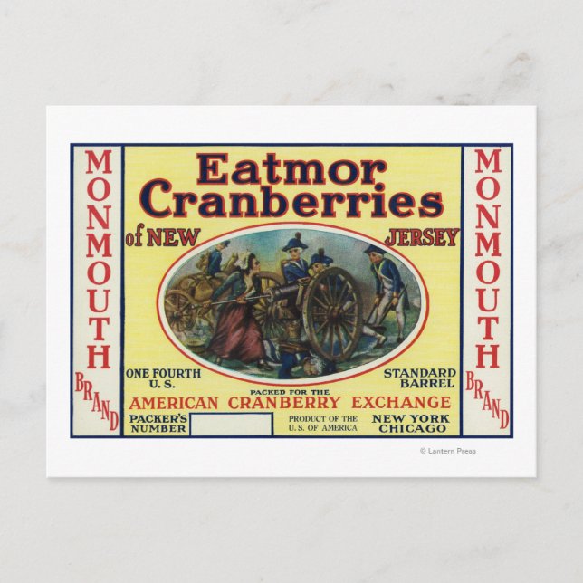 Monmouth Eatmor Cranberries Brand Label Postcard (Front)