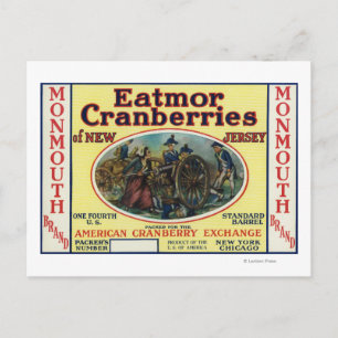 Monmouth Eatmor Cranberries Brand Label Postcard