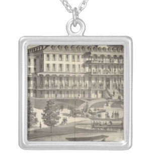 Monmouth House, Spring Lake Beach, New Jersey Silver Plated Necklace