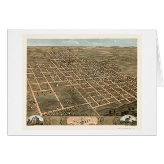 Monmouth, IL Panoramic Map - 1869 Cards (Front Horizontal)