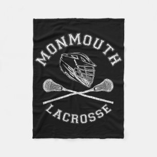 Monmouth Lacrosse Vintage Distressed Retro Lax Fleece Blanket