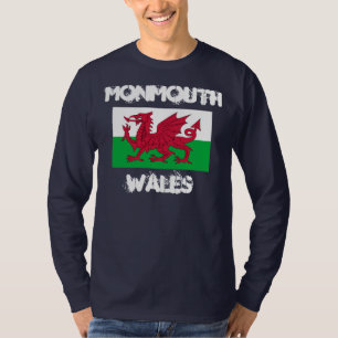 Monmouth, Wales with Welsh flag T-Shirt
