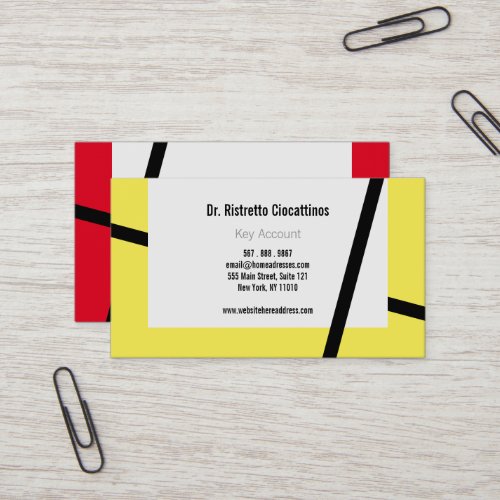 mono colors red yellow black Business Card