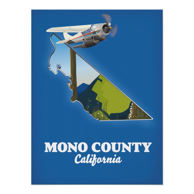 Mono County California map Poster (Front)