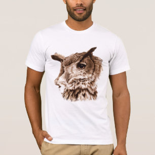 Mono fine art painted eagle owl t-shirt