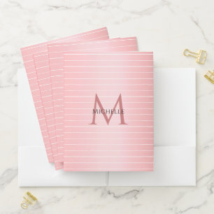 Mono gramm Template Modern Elegant Rosegold Pocket Folder