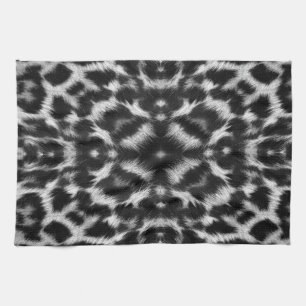 Mono kaleidoscope leopard fur pattern towel