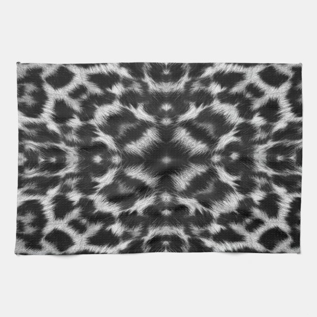 Mono kaleidoscope leopard fur pattern towel (Horizontal)