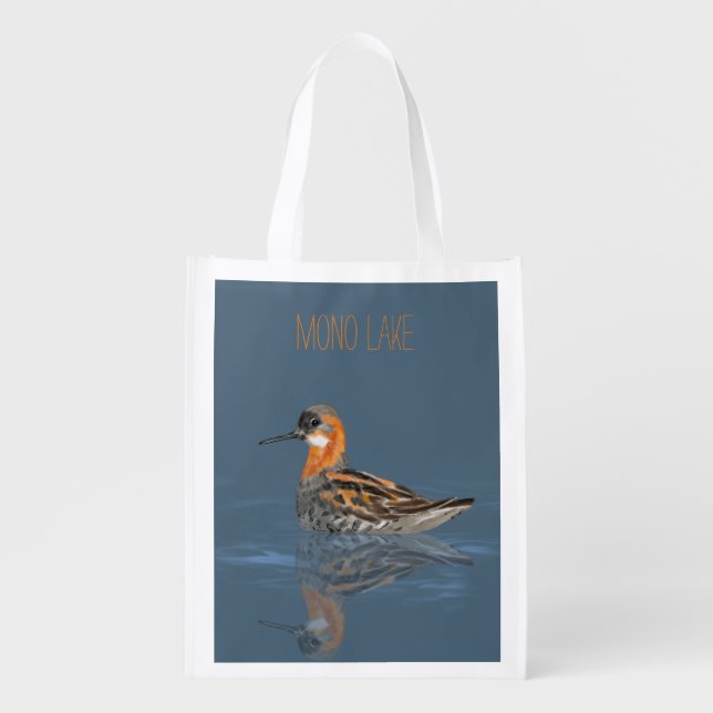 Mono Lake Phalarope Reusable Grocery Bag (Front)