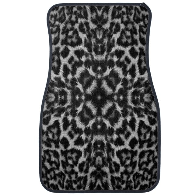 Mono leopard skin fur pattern car mats (Front)