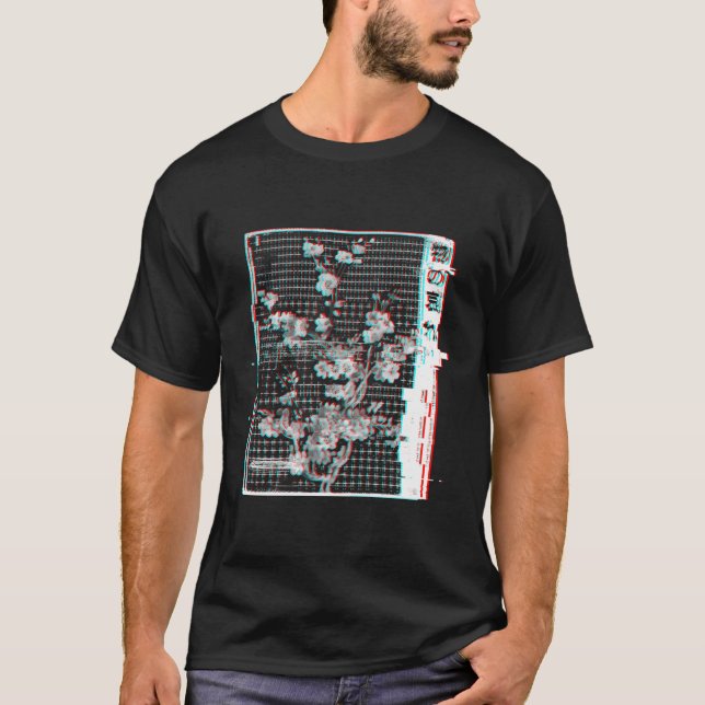 Mono No Aware Japanese Glitch Otaku Vaporvawe T-Shirt (Front)