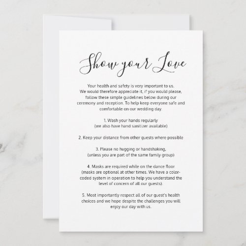 Mono show your love social distancing wedding announcement