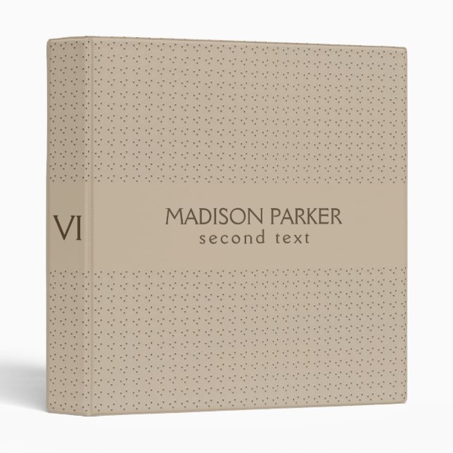 Monochromatic Beige  3 Ring Binder (Front/Spine)