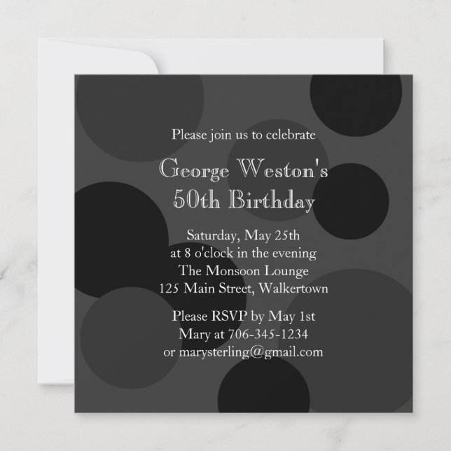 Monochromatic Birthday Invitation (Front)
