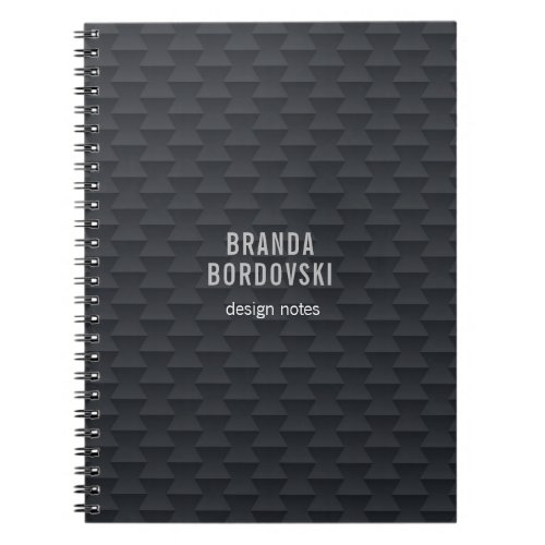 Monochromatic black and gray geometric pattern notebook