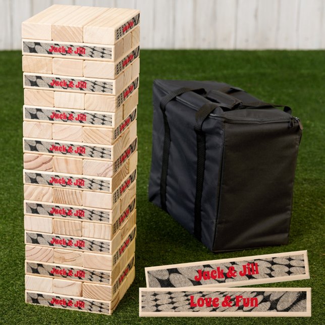 Monochromatic Black and Gray Illusion Pattern Topple Tower (Creator Uploaded)