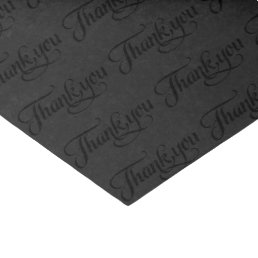 Monochromatic Black And Gray Thank You Pattern Tissue Paper