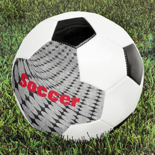 Monochromatic Black and Gray with Name Soccer Ball