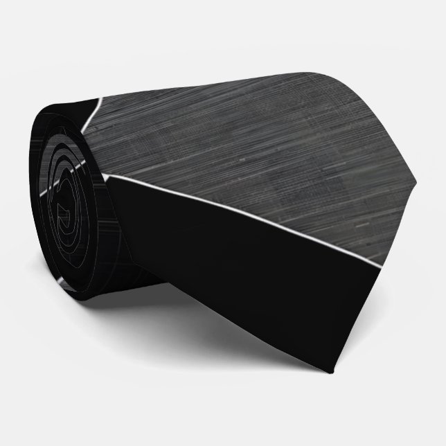 Monochromatic Black White Grey Diamond Weave  Neck Tie (Rolled)