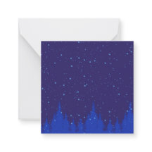 Monochromatic Blue Christmas Scene with Snow