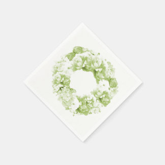 Monochromatic Celery Green Wreath Paper Napkins