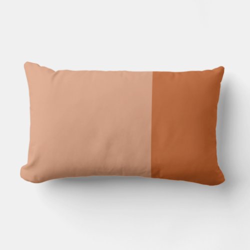Monochromatic Color Block Burnt Orange Lumbar Pillow